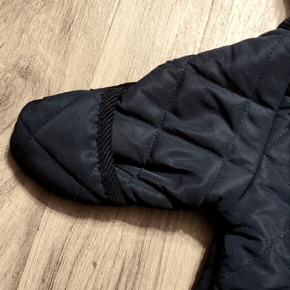 Rothschild Quilted Snowsuit Plaid Lining Corduroy Trim Navy Blue Black Size 3-6M - Picture 5 of 8